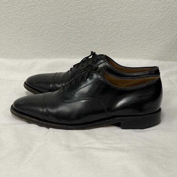Johnston & Murphy Mens 9 1/2 9.5 D  22-02981 Melton Black Dress Cap Toe Oxfords